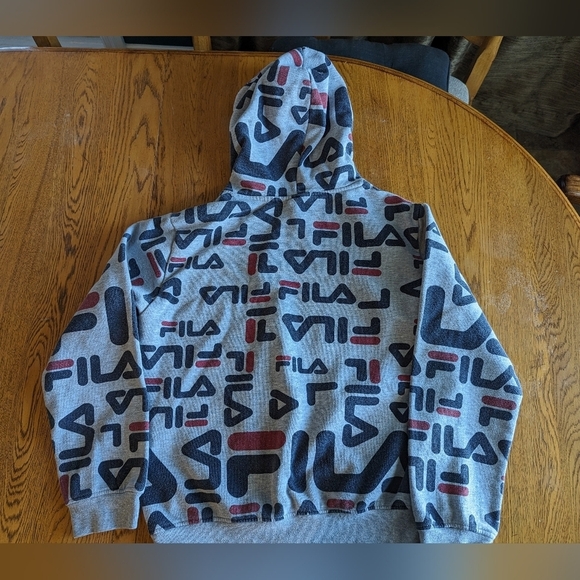 Fila youth lot 2-Sz 10/12 tees, black & blue & Gray 14/16 hoody - Picture 3 of 11